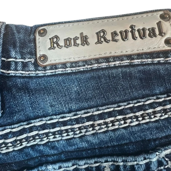 Rock Revival Dania Easy Skinny Jeans – Size 26 – Distressed & Embellished - Picture 11 of 15